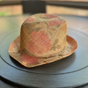 Apt. 9 Tan and Pink Fedora Hat with floral design